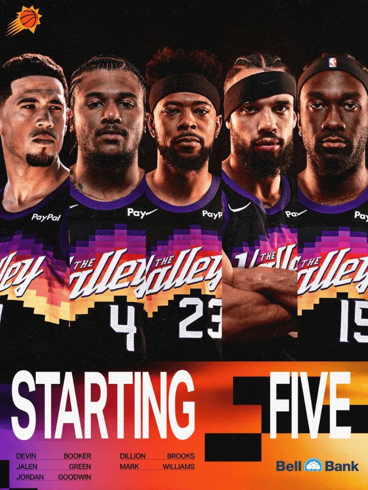 pg模拟器免费-太阳今日首发：布克、杰伦-格林、古德温、狄龙和马威